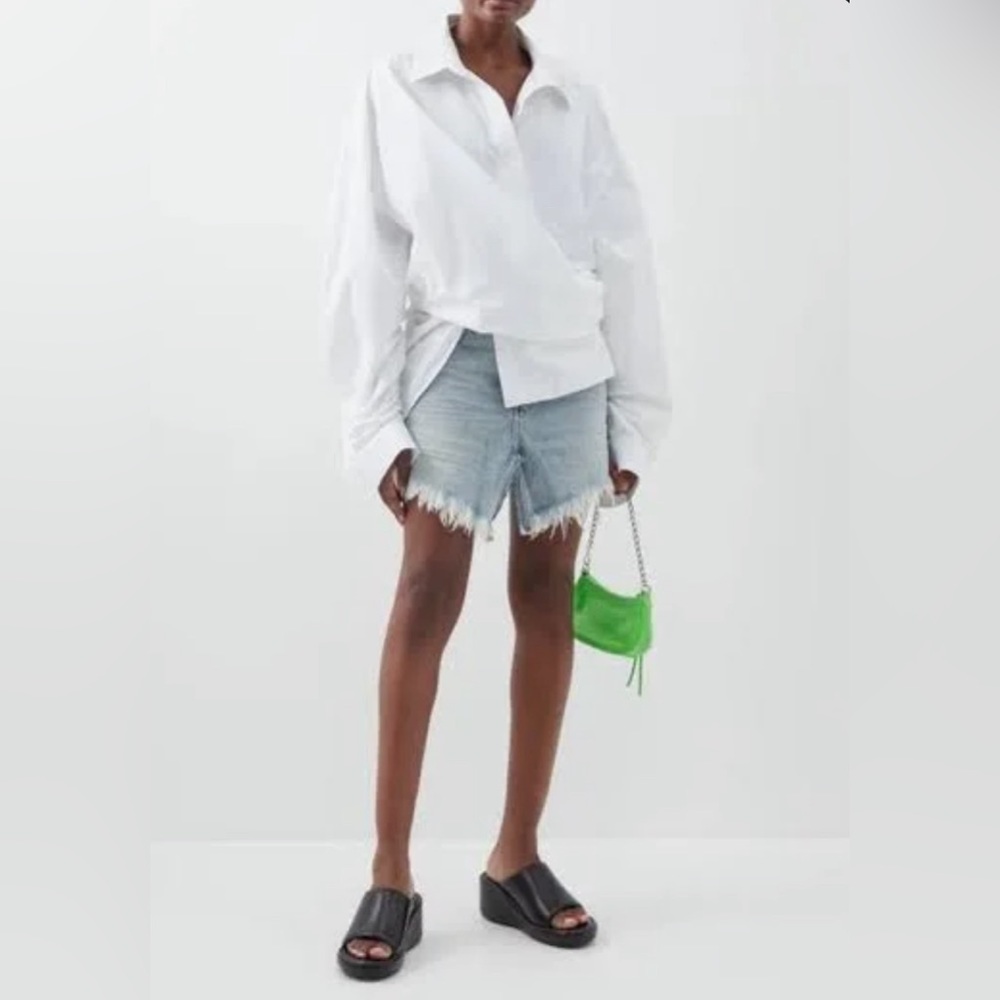 Balenciaga Cut up Denim Mini Skirt